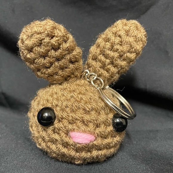 RainbowBunniCreations Accessories - CROCHET MINI MOCHIBUN KEYCHAIN- CAFE LATTE